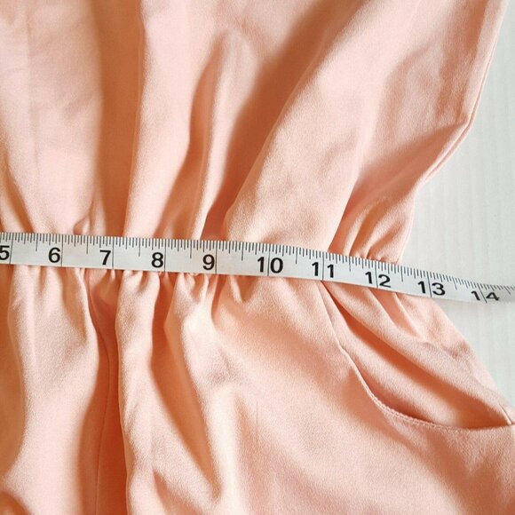 Allegra K Women's Shorts Romper Sleeveless Festival Elastic Waist Peach Medium - Picture 8 of 11